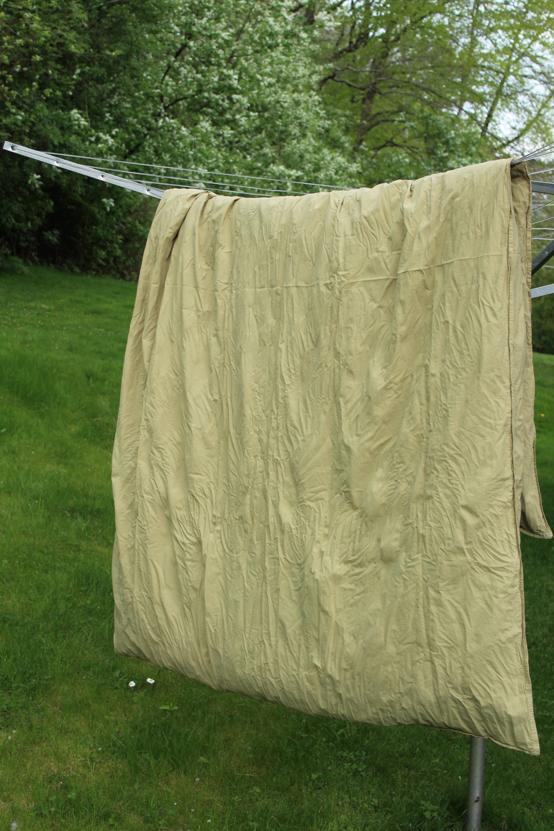 Påslakanset Crinkle Khaki Green (230x220cm)
