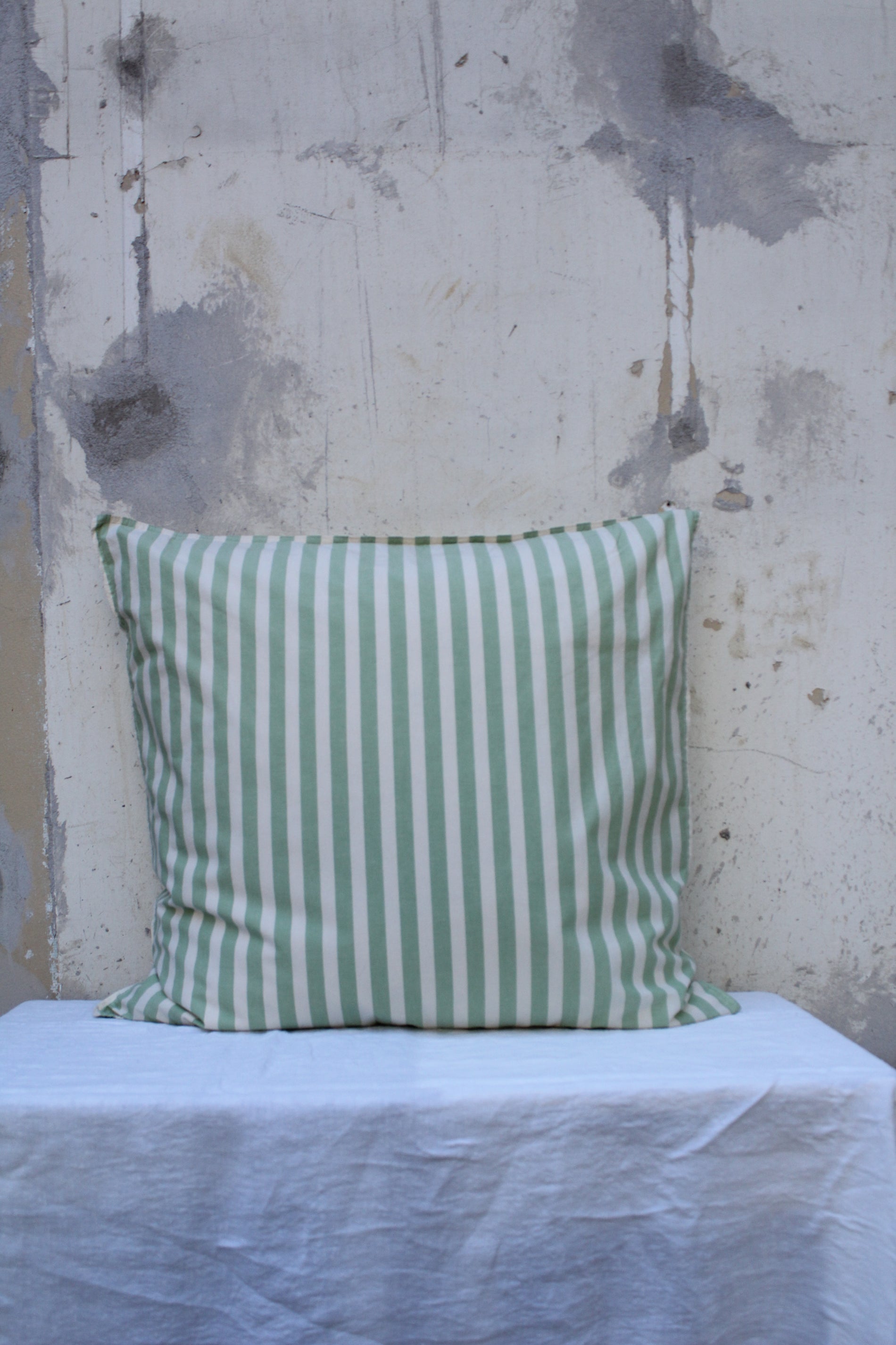 Kuddfodral Polka Stripe - Green/White (65x65cm)