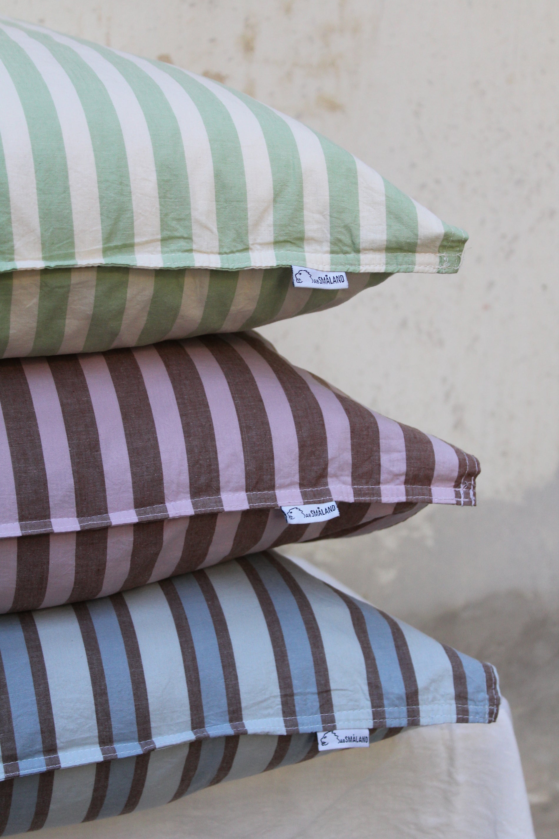 Kuddfodral Polka Stripe - Green/White (65x65cm)