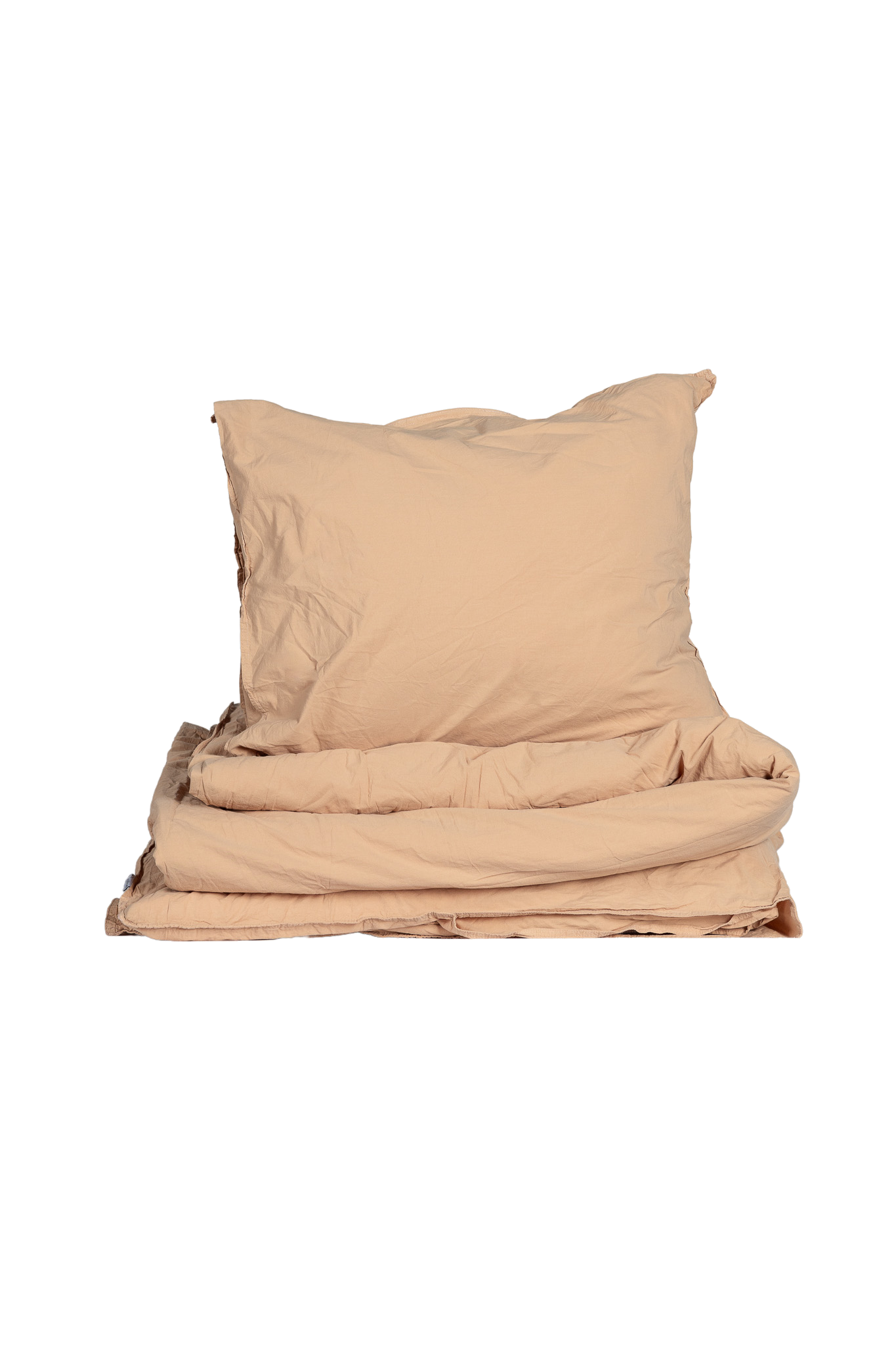 Påslakanset Crinkle Peach Pink – vikt påslakan med matchande örngott