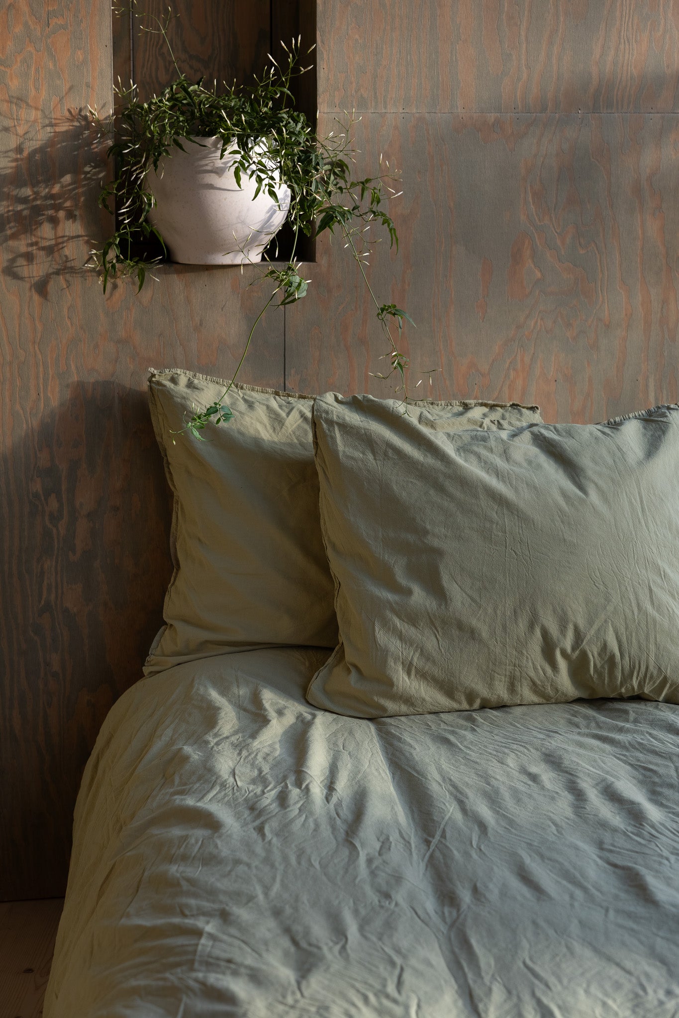 Påslakanset Crinkle Sage (150x210cm)