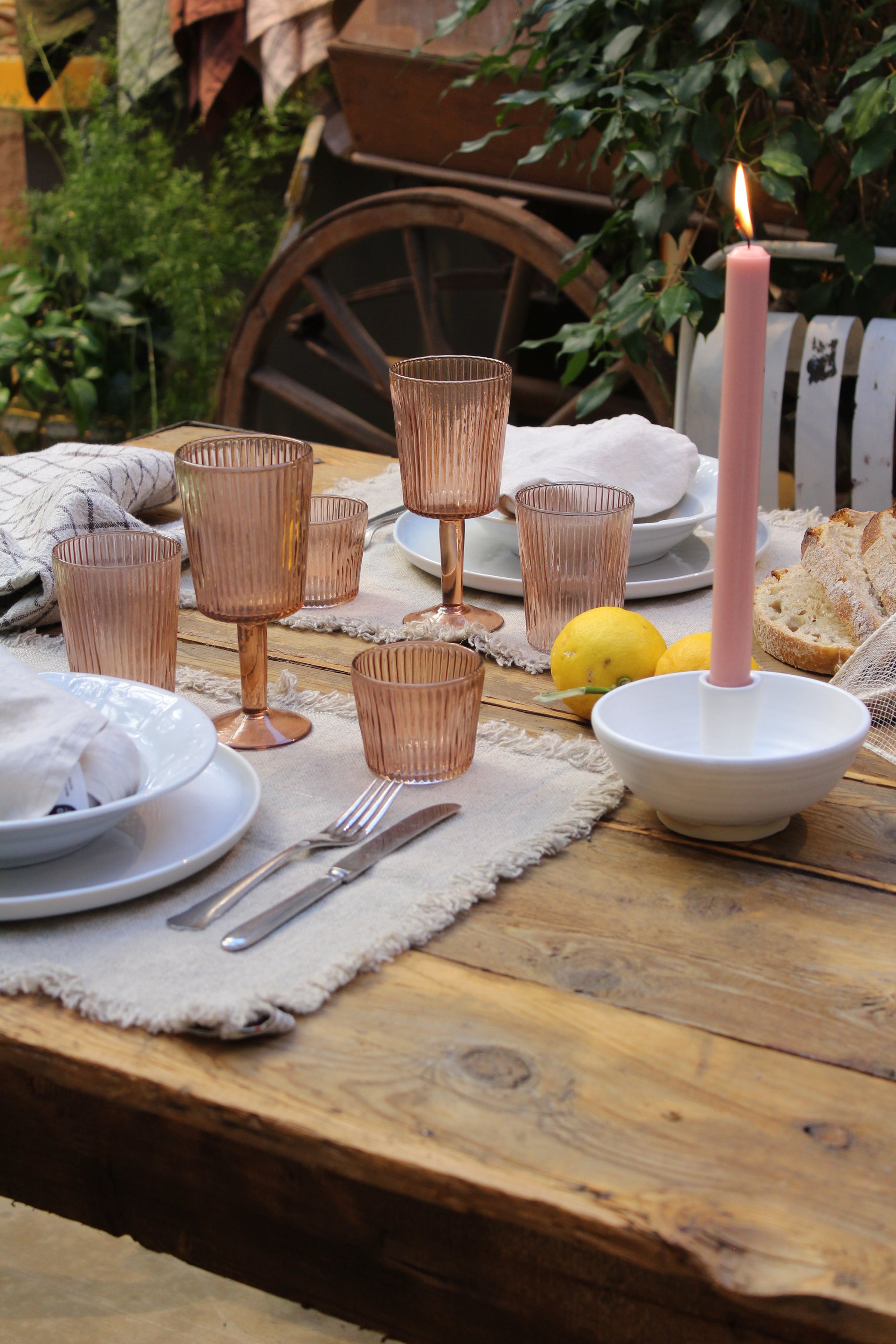 Vinglas Ribbed Brown