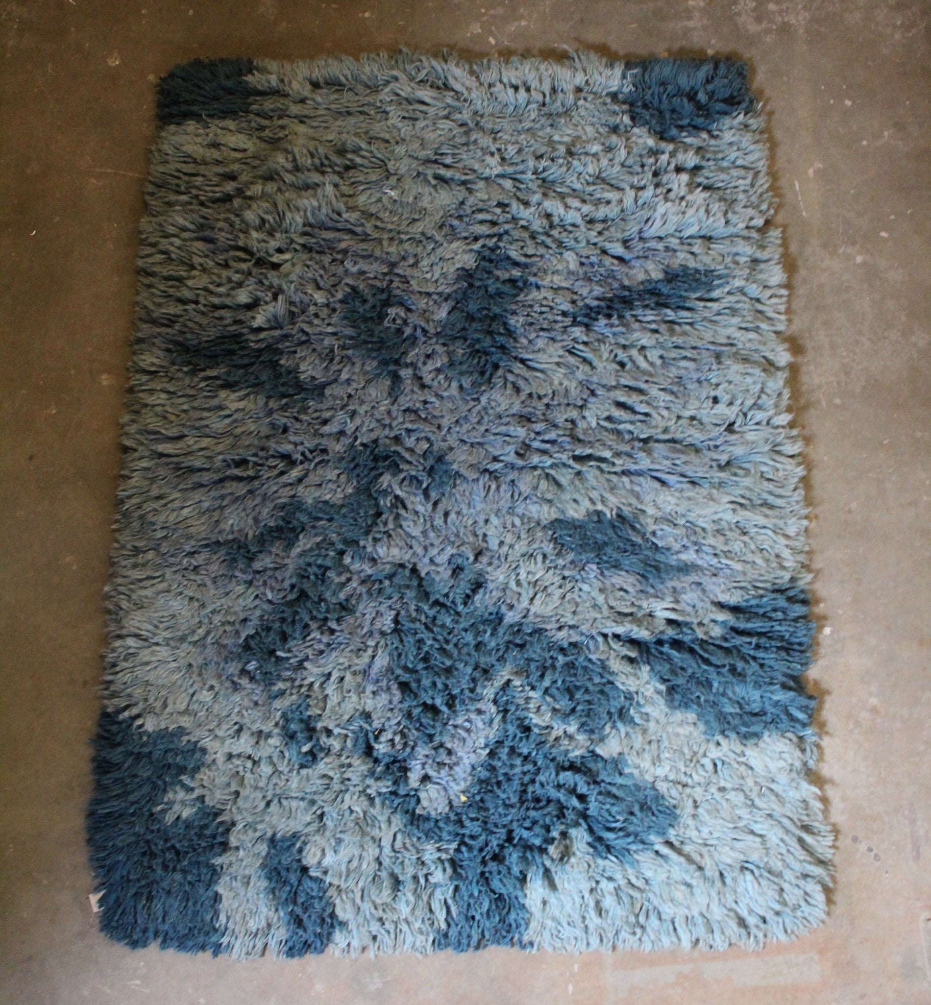 Matta shaggy mellan - Blå