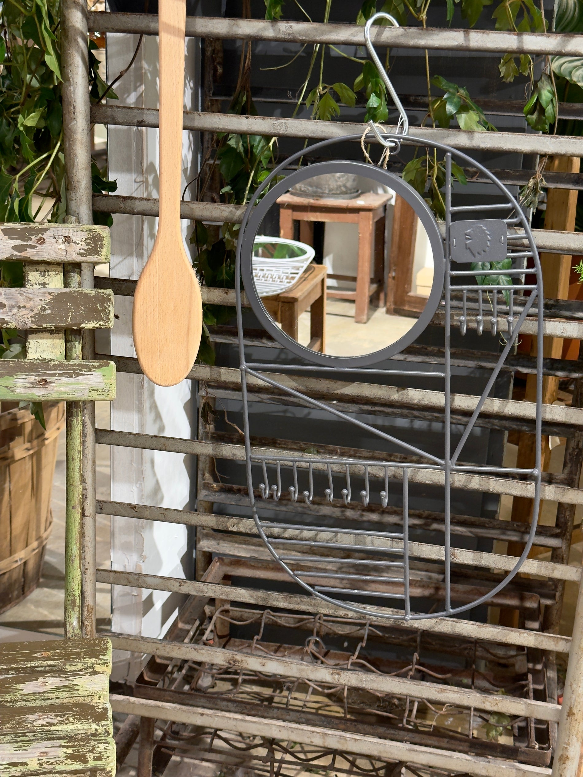 Spegel med krok - Grå