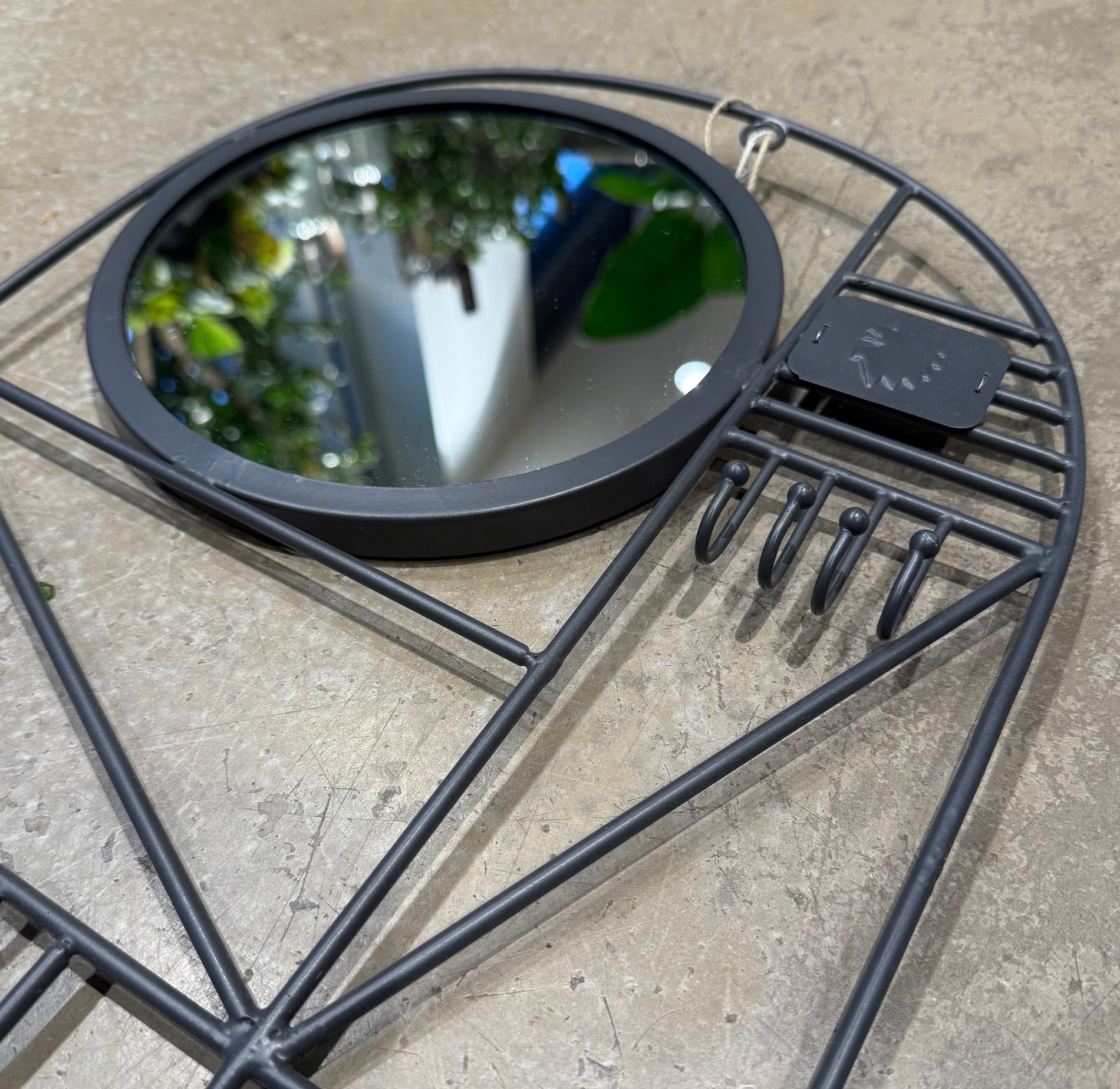 Spegel med krok - Grå