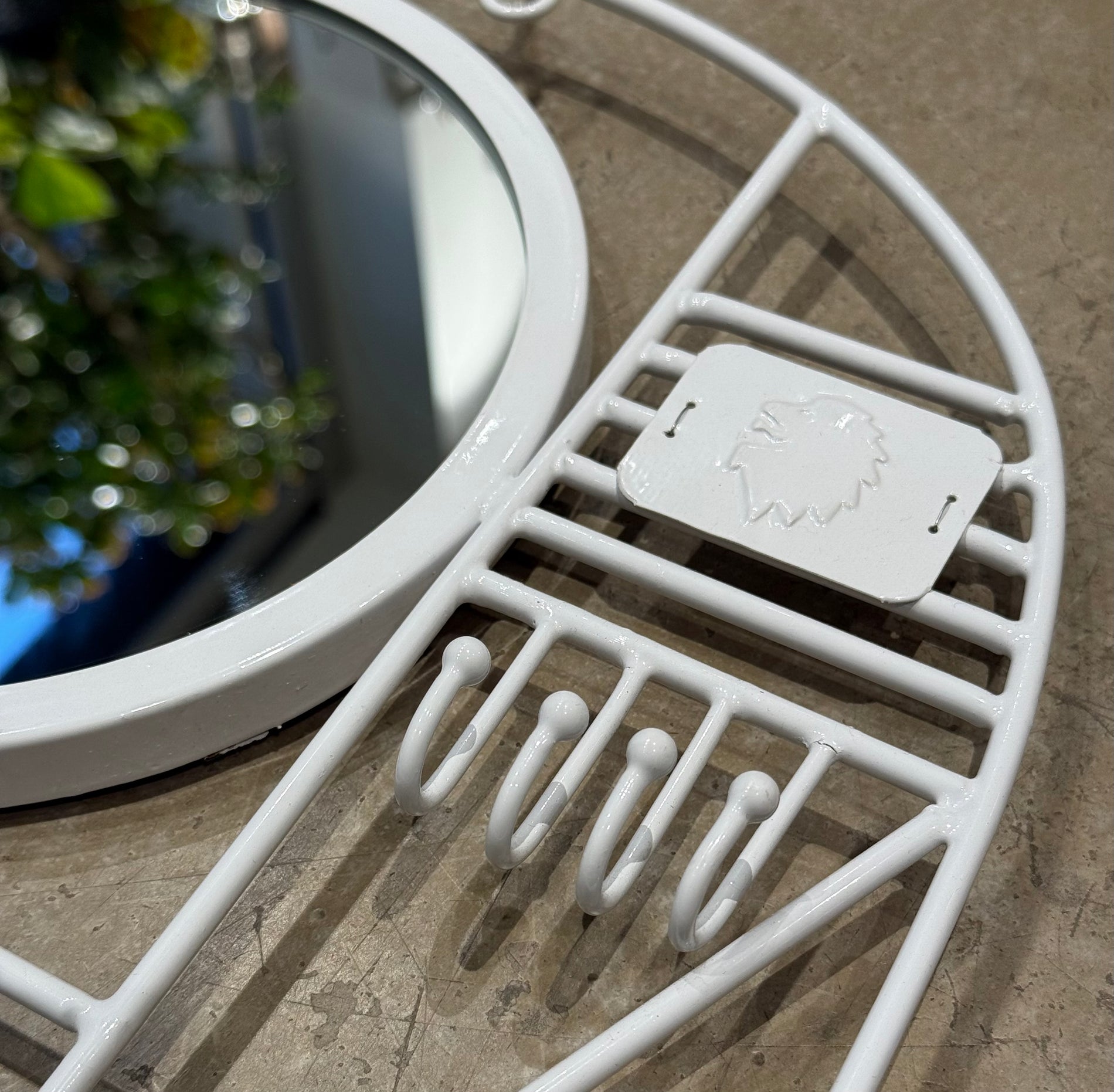 Spegel med krok - Vit