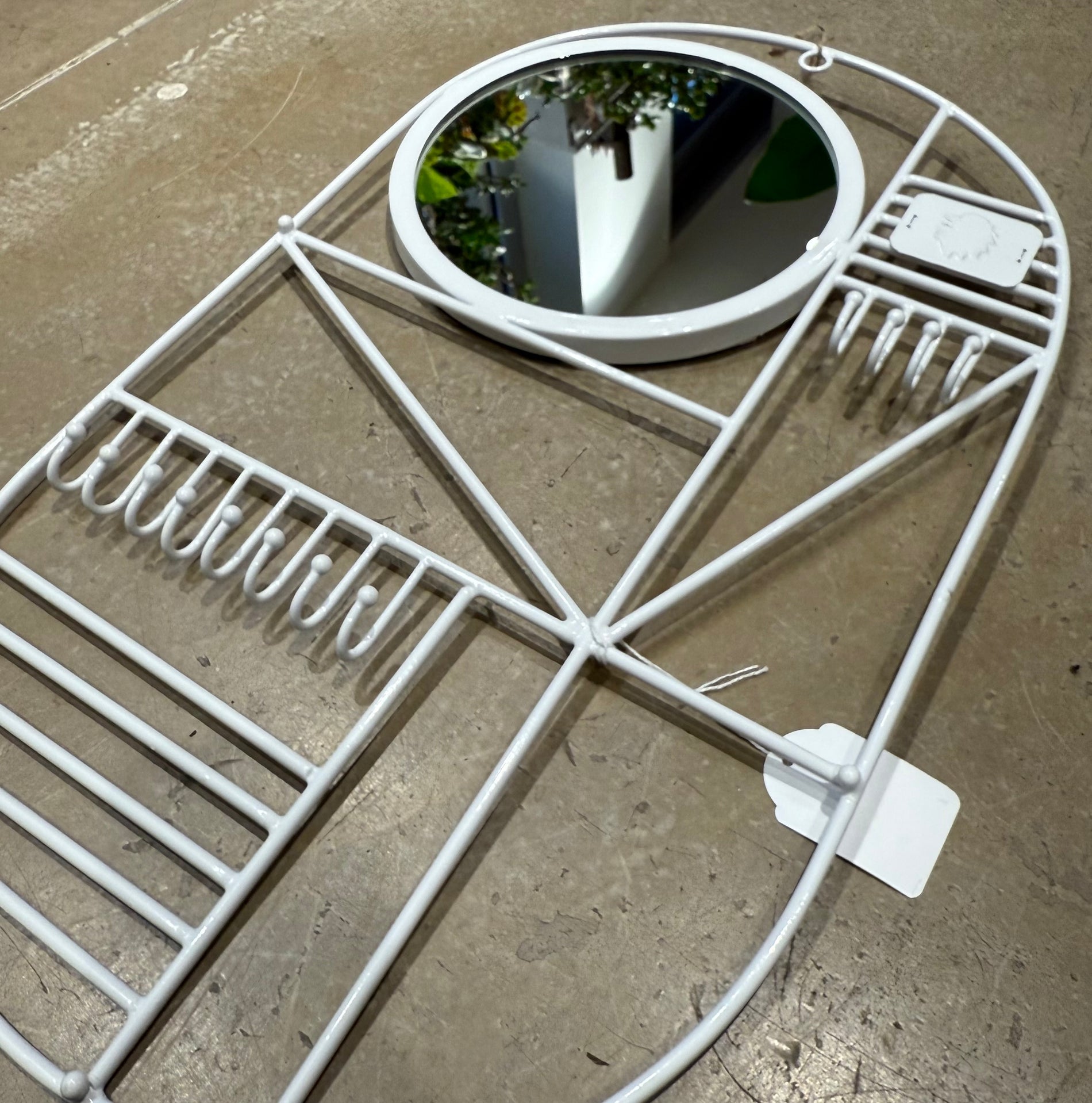 Spegel med krok - Vit