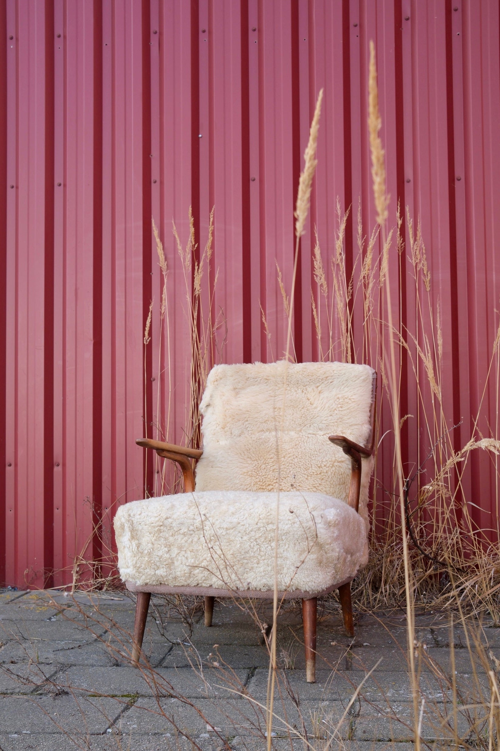 Fårfotölj vintage 