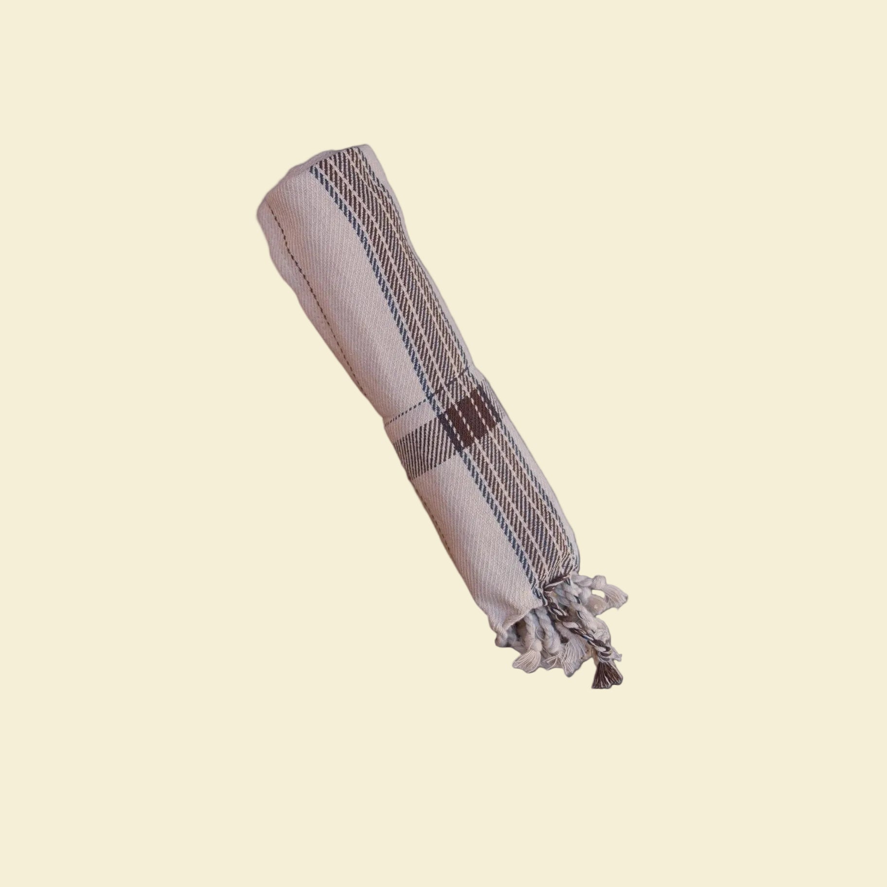 Kökshandduk brun blå