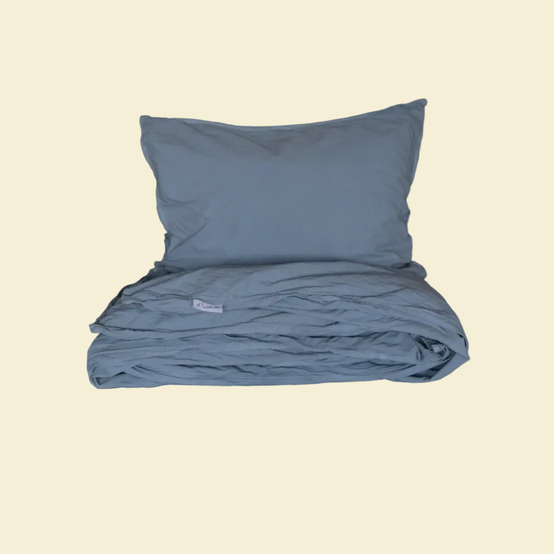 Påslakanset Crinkle Mist Blue (230x220cm)