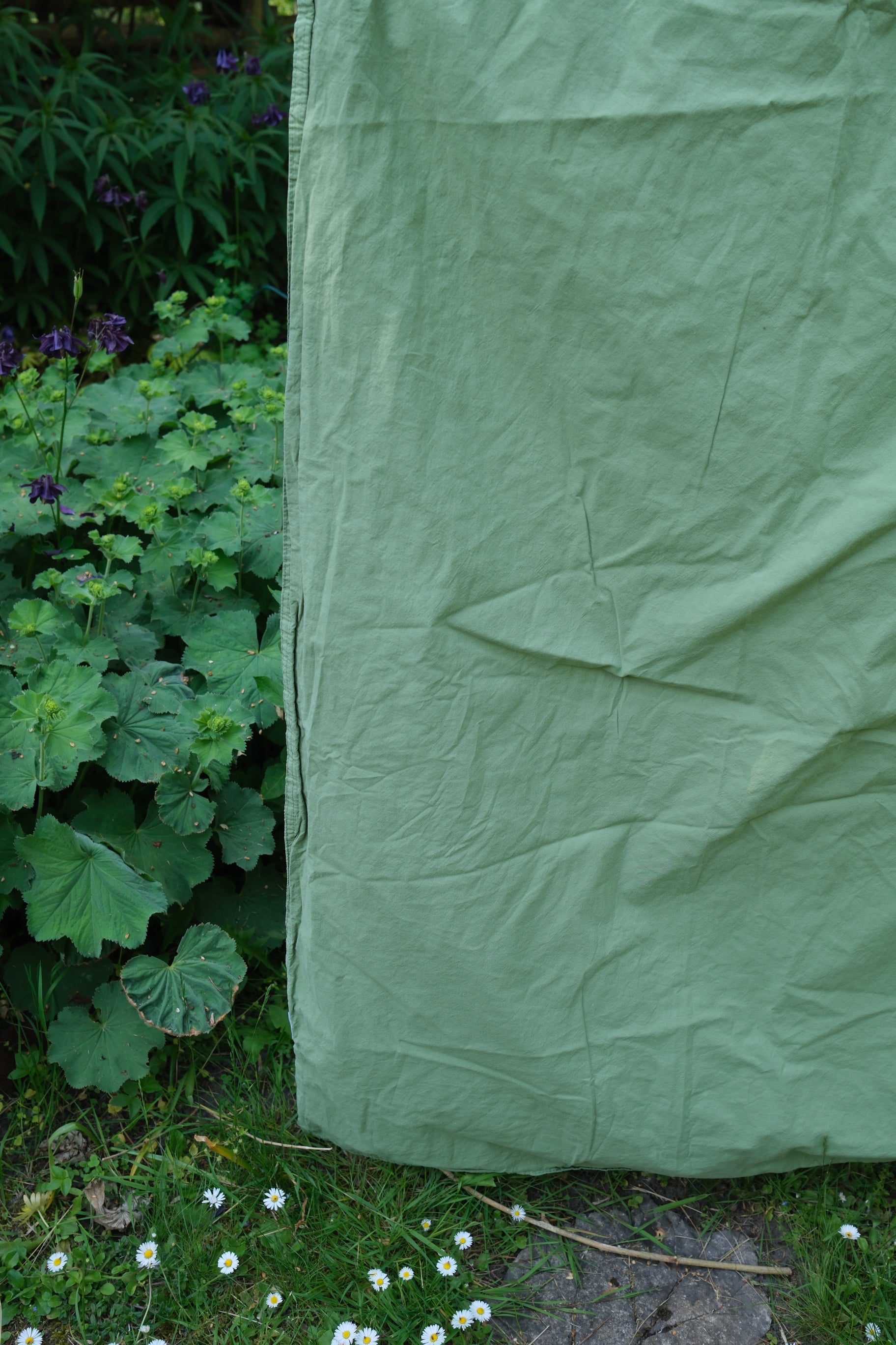 Påslakanset Crinkle Grass Green (150x210cm)