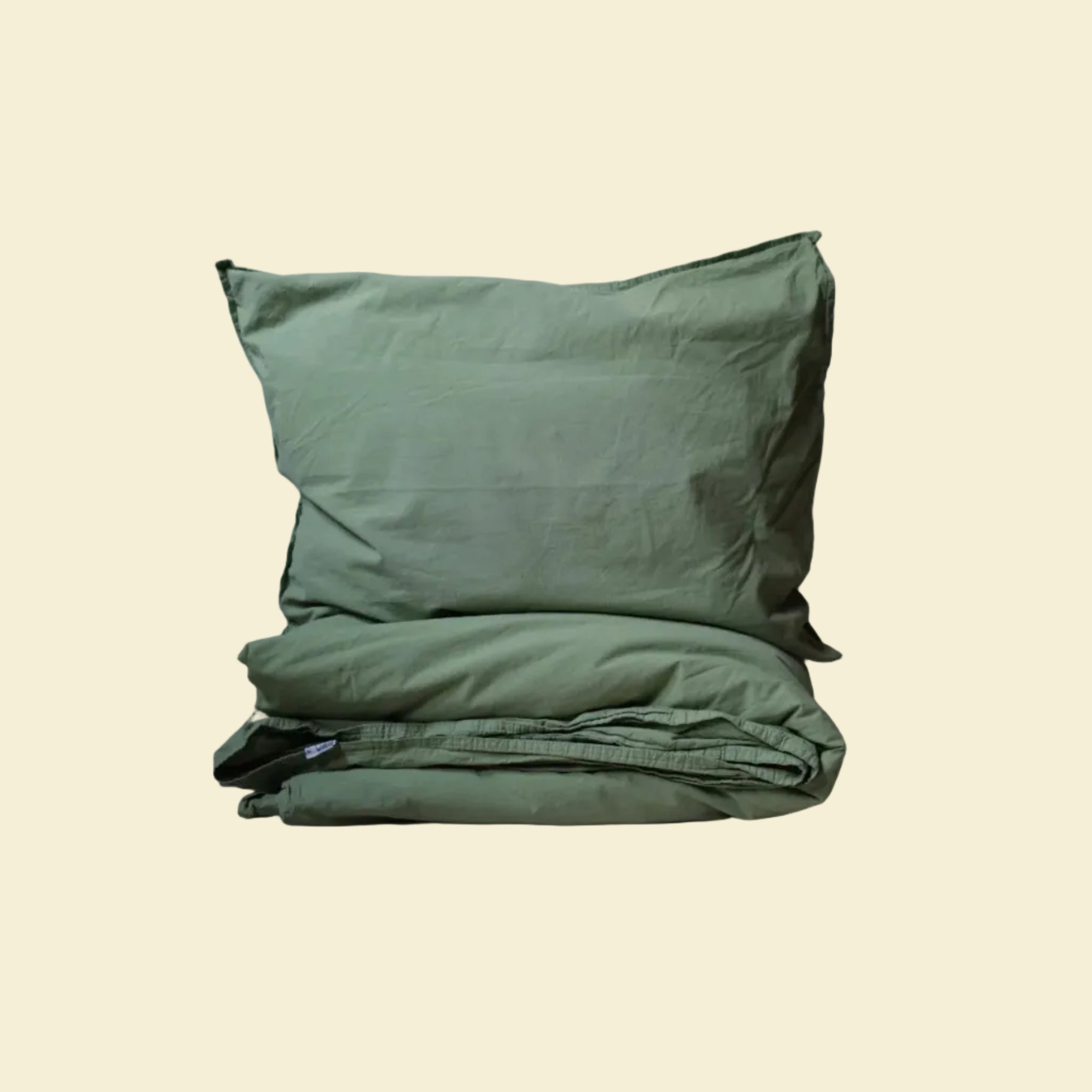 Påslakanset Crinkle Grass Green (150x210cm)