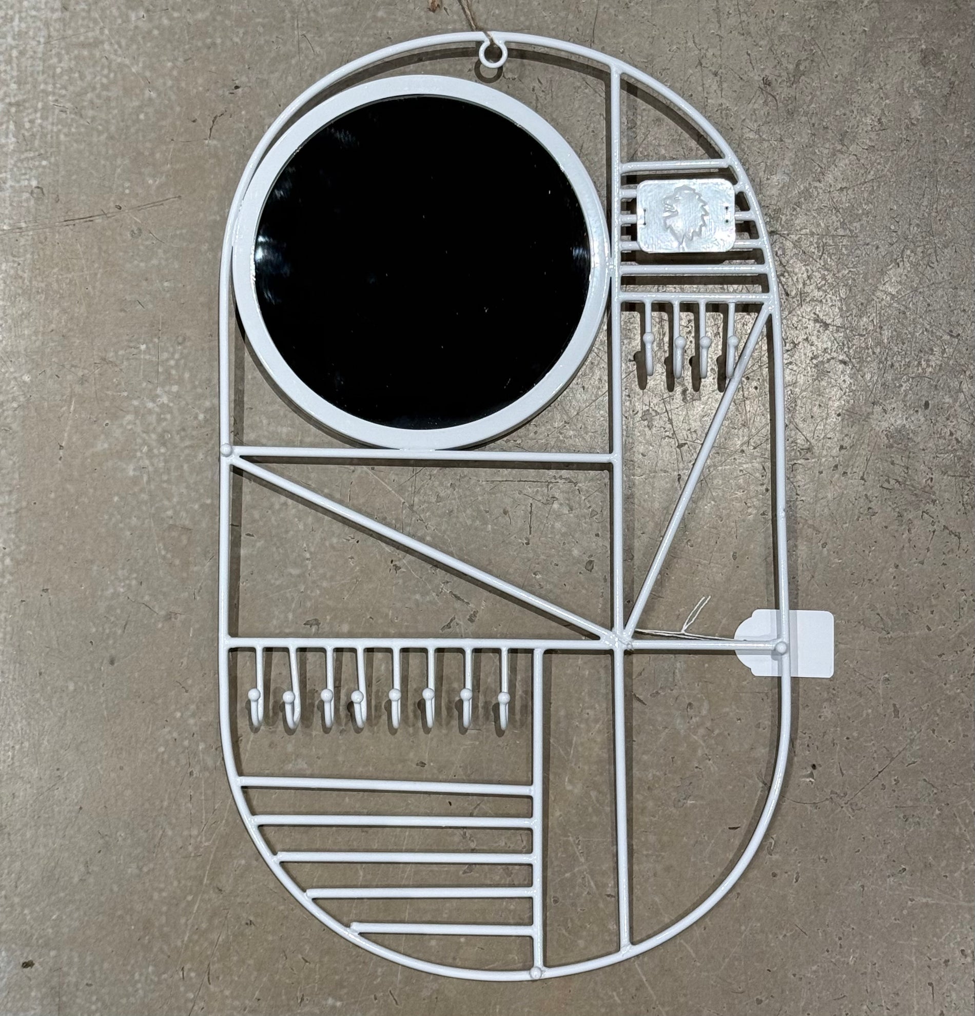 Spegel med krok - Vit