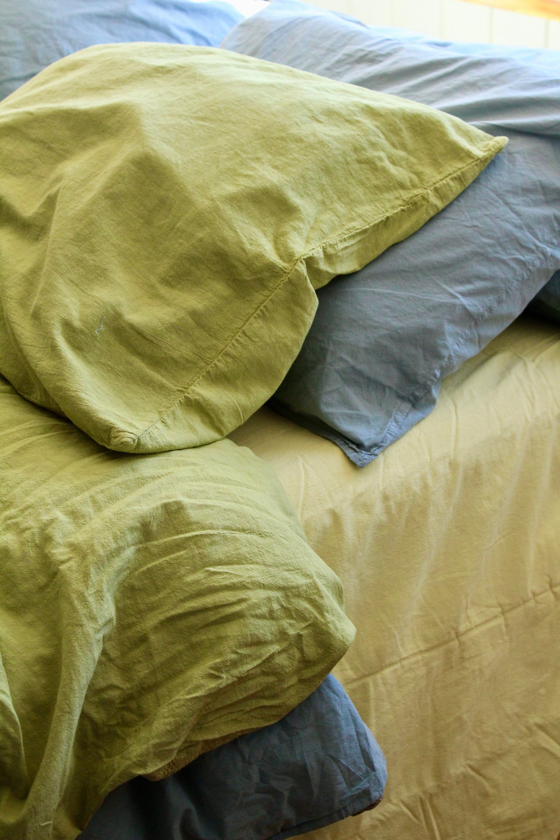 Kuddfodral Crinkle Mist Blue (50x90cm)