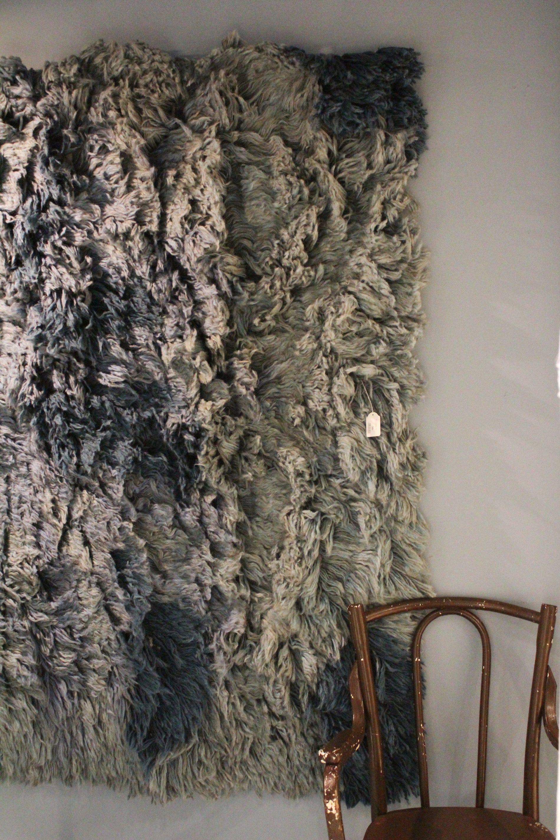 Matta shaggy mellan - Blå