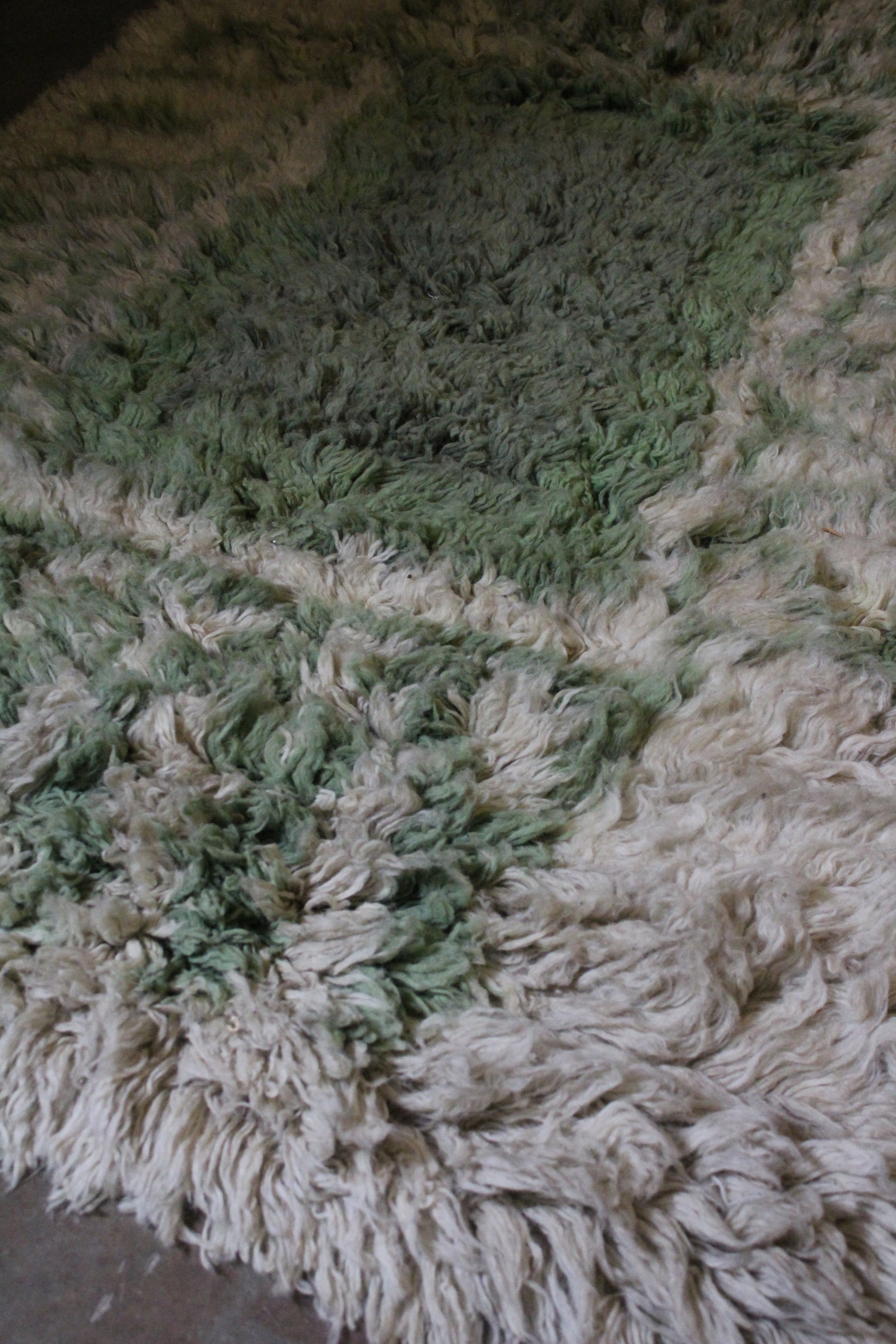 Matta shaggy mellan - Grön