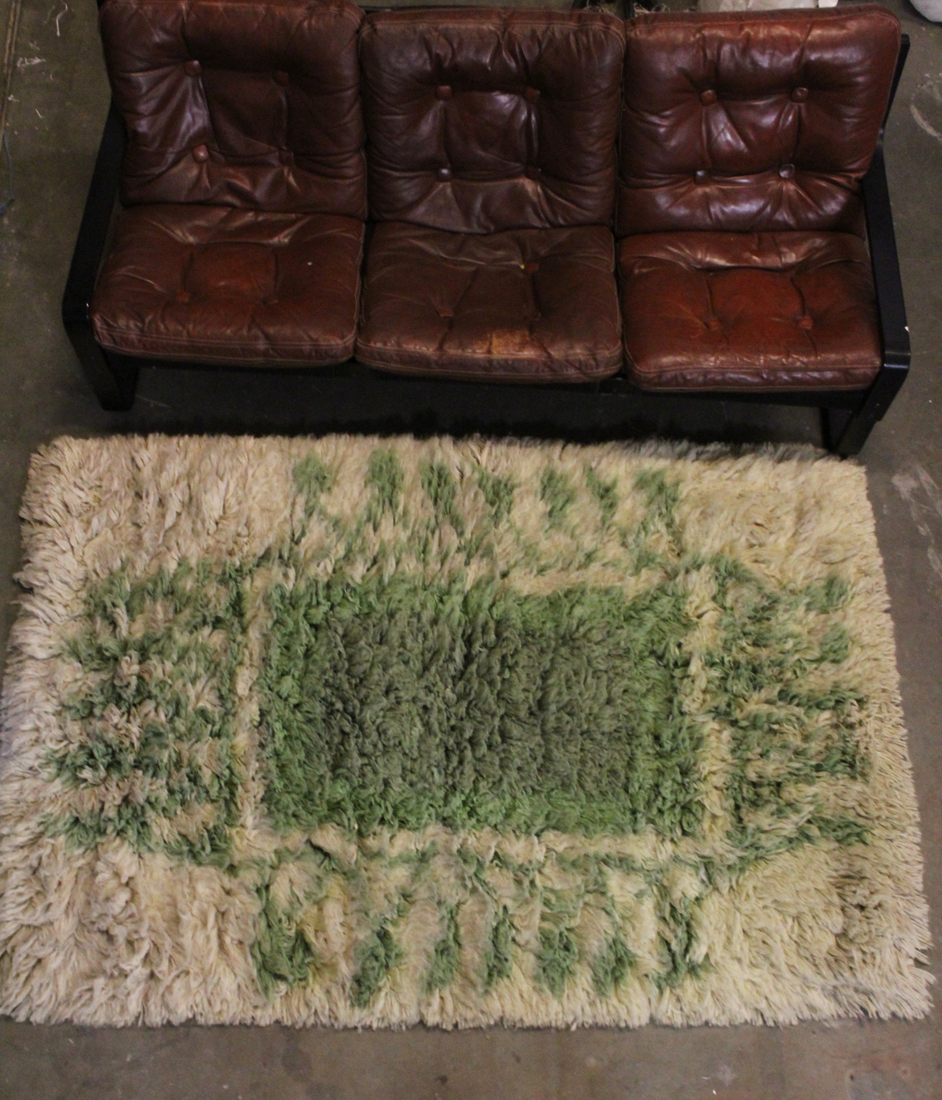 Matta shaggy mellan - Grön