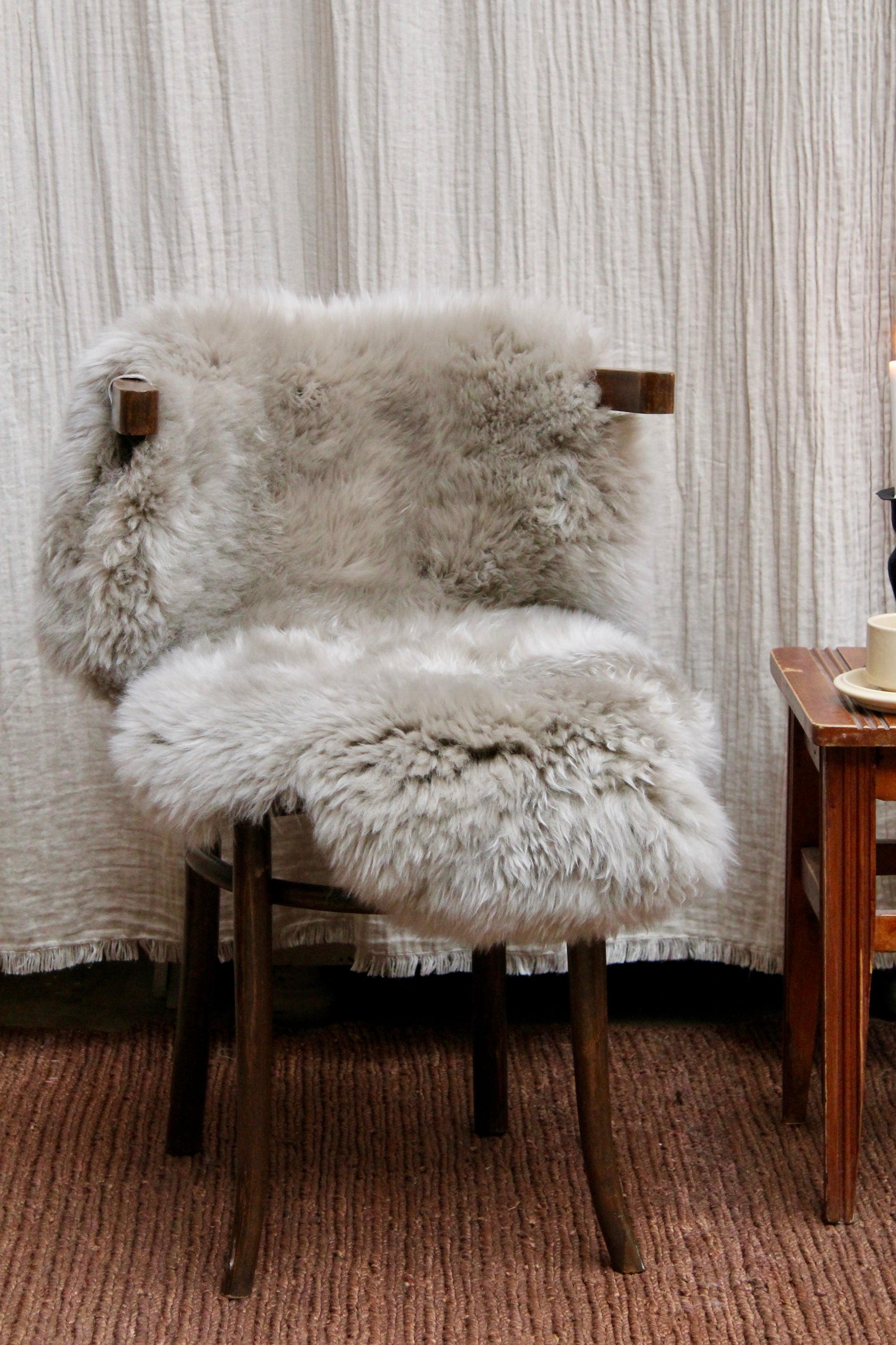 Gently Fårskinn - Silver beige