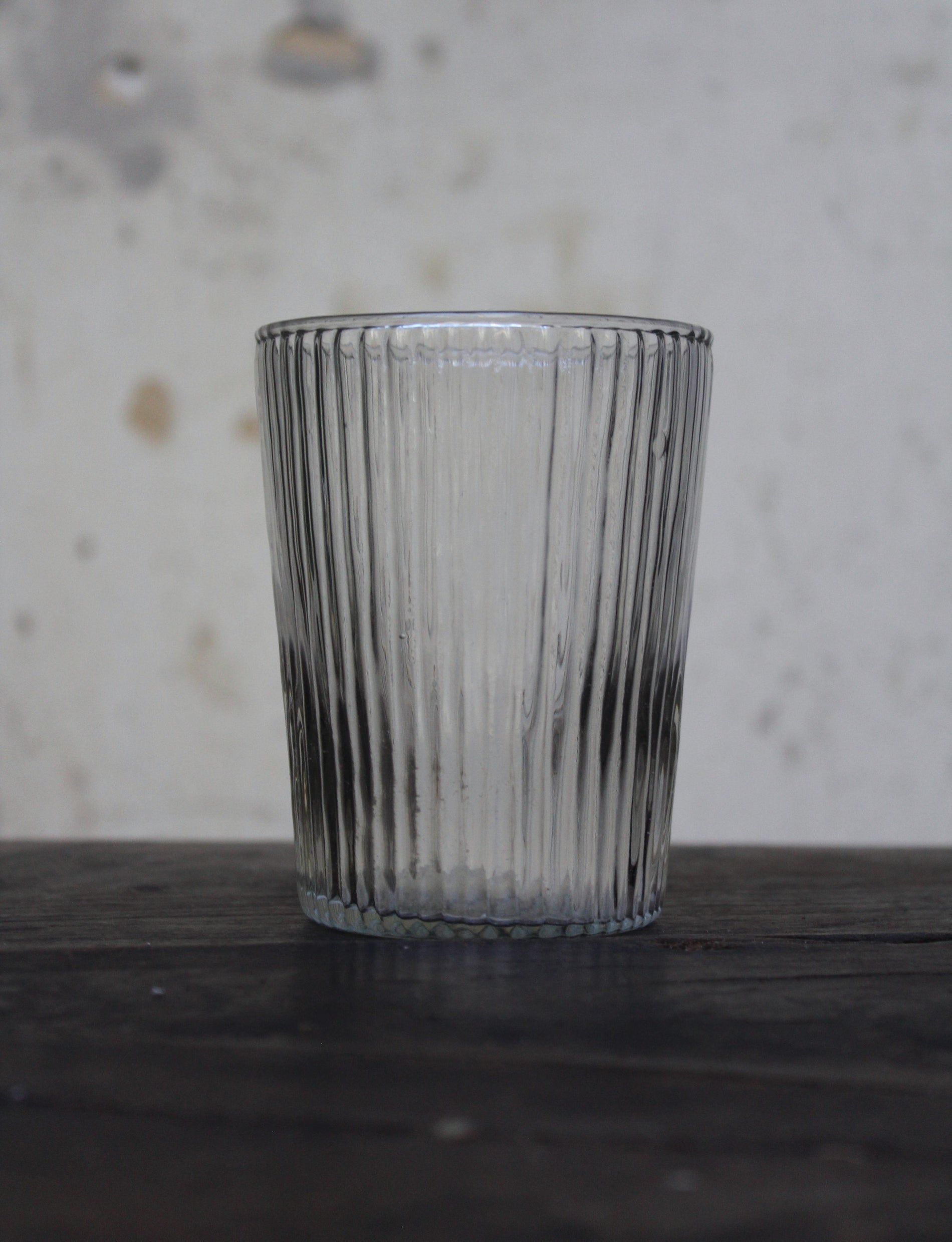 Tumbler Glas Ribbed Clear (10cm)