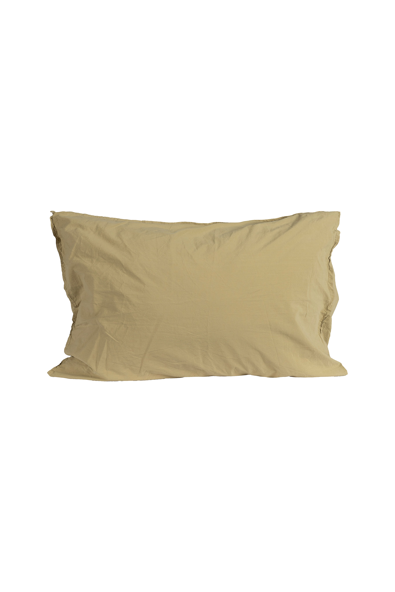 Kuddfodral Crinkle Khaki green med skrynklig struktur, produktbild