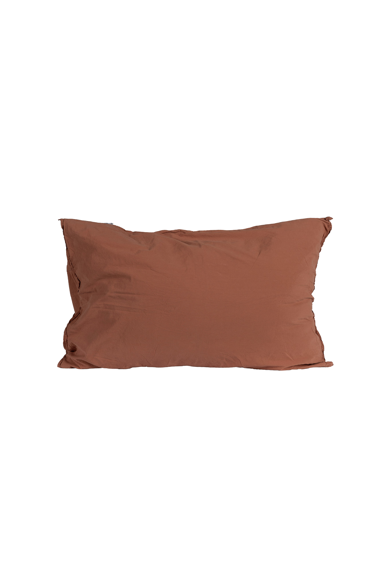 Kuddfodral Crinkle Terracotta med skrynklig struktur, produktbild