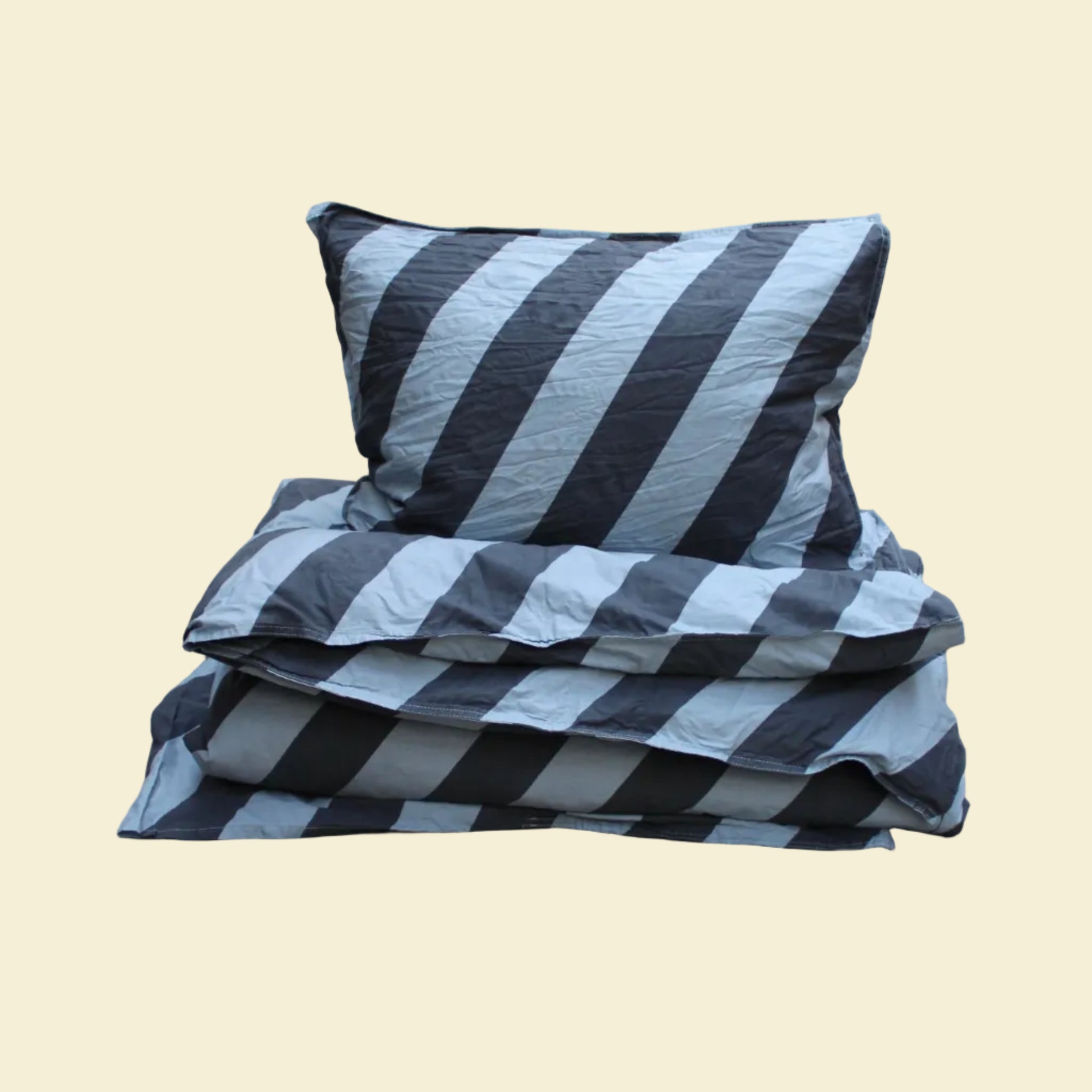 Tivolistripe bäddset 2-dels- Blue-150x210cm inkl, örngott 50x60cm