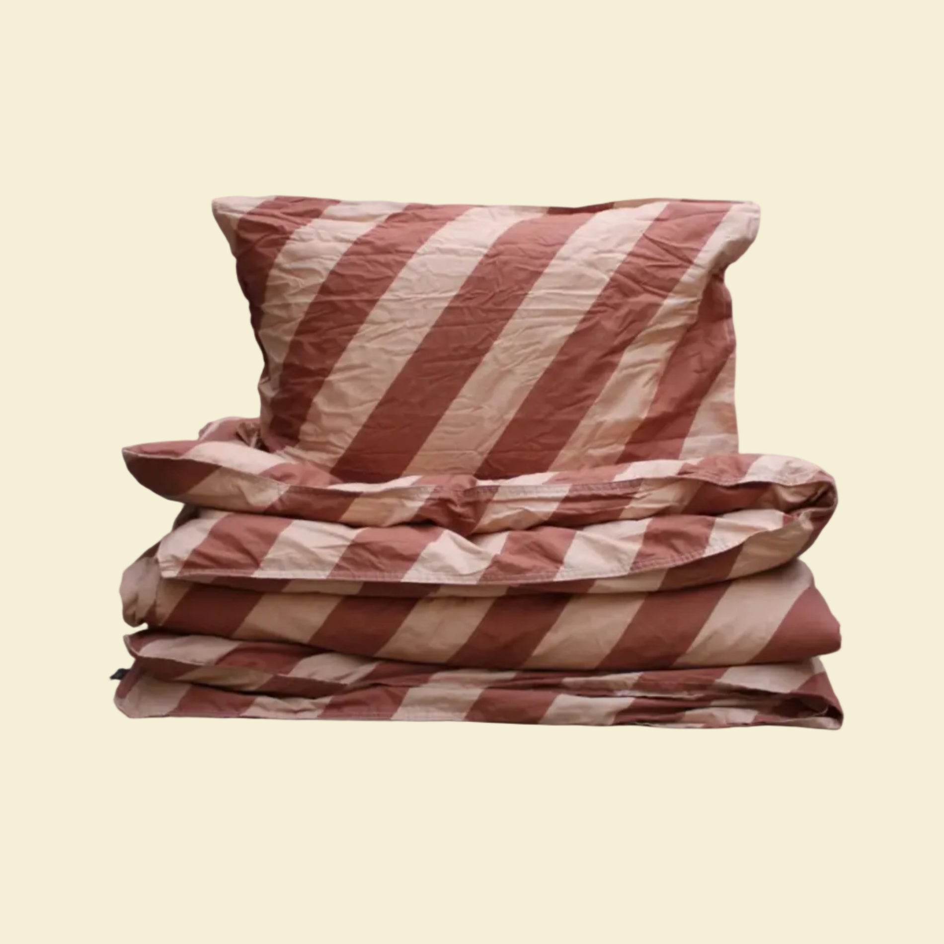 Tivolistripe bäddset 2-dels- Pink-150x210cm inkl, örngott 50x60cm